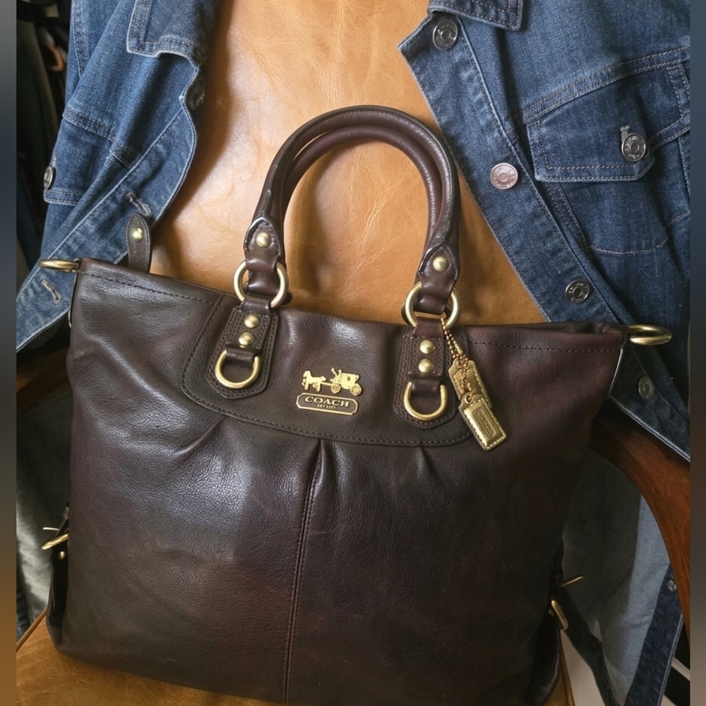 Authentic Coach Madison Julianne Espresso Leather Satchel Tote 12935 - Picture 13 of 16